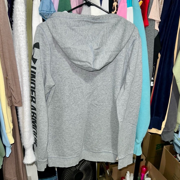 Under Armour  Gray Hoodie with Black Logo - Picture 9 of 11